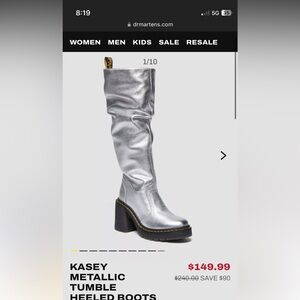 Doc Marten Kasey Metallic Tumble Heeled Boots